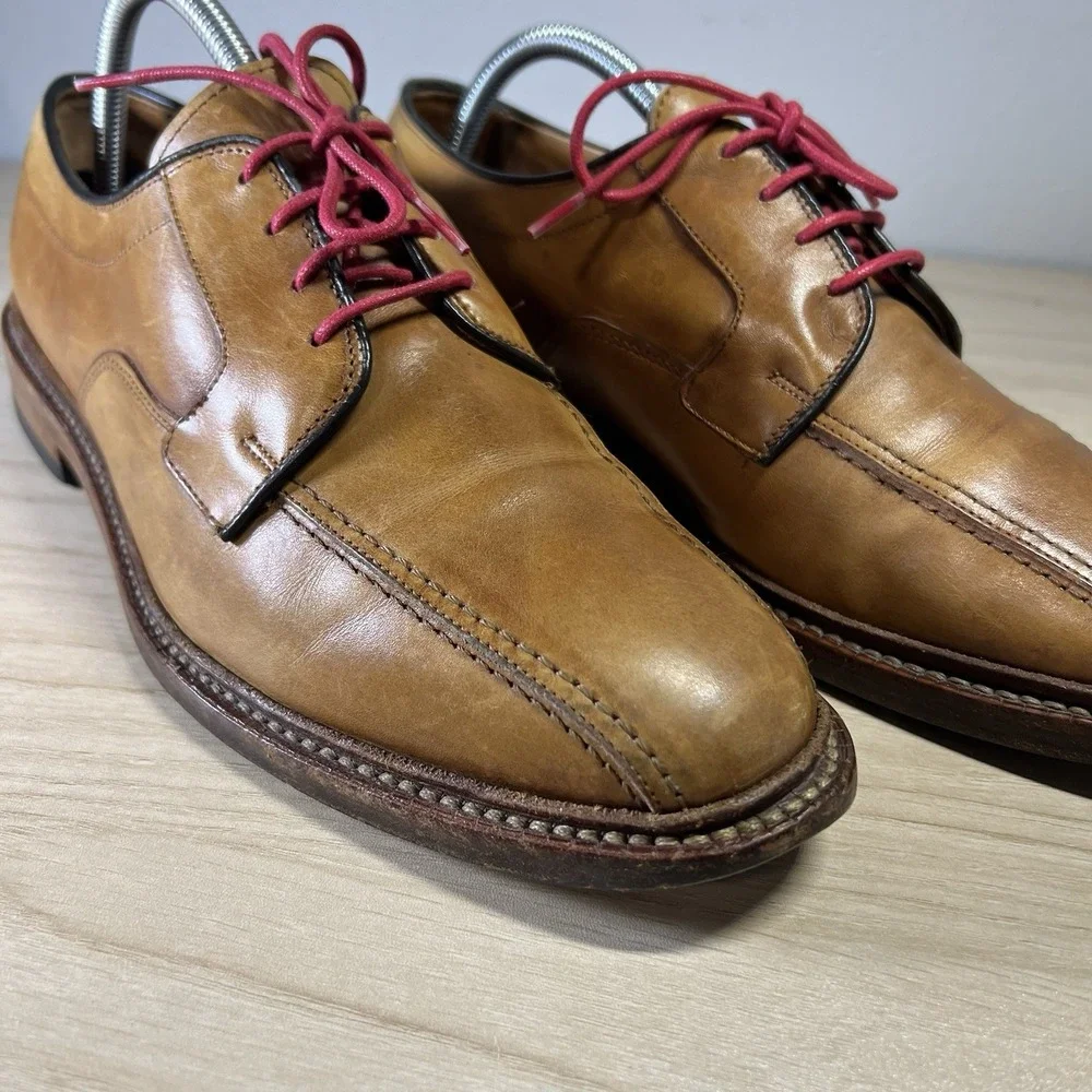 Allen Edmonds Hillcrest Oxford Shoes‎ Men's 8.5 D Brown Leather Comfort Red Lace